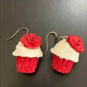 Red velvet cupcake earrings